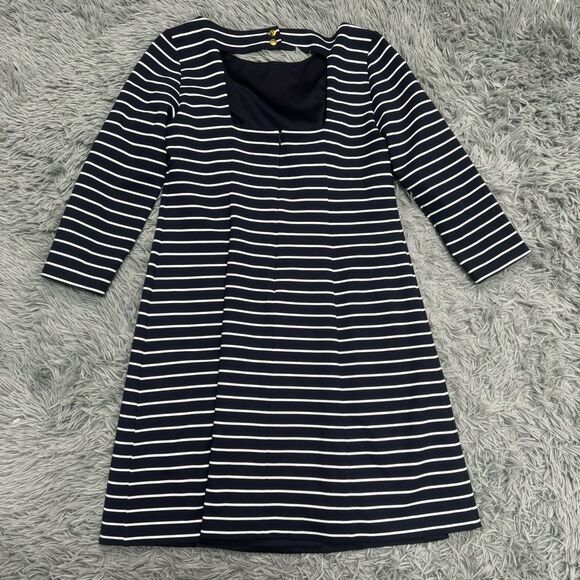 1901 Navy Blue and White Striped Dress Size 10 - Picture 9 of 10
